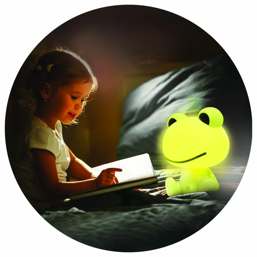LED pritemdoma vaikiška jutiklinė lempa FROG LED/2,5W/3,7V 1200 mAh