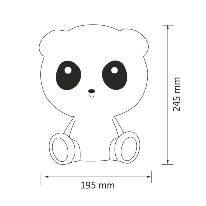 LED pritemdoma vaikiška jutiklinė lempa PANDA LED/2,5W/3,7V 1200 mAh