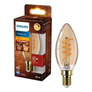 LED pritemdoma vintažinė lemputė Philips E14/2,5W/230V 1800K