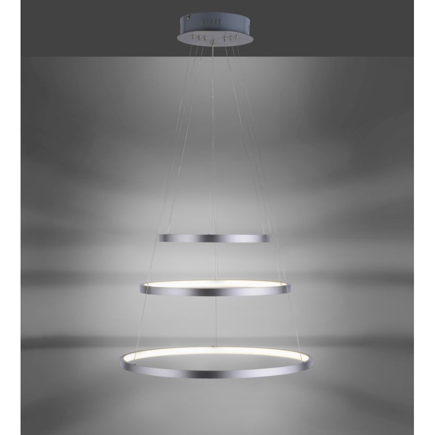 Leuchten Direkt 11526-55 - LED Pritemdomas, ant virvės kabinamas, lubinis šviestuvas CIRCLE 1xLED/13,5W/230V + LED/19,5W + LED/24W