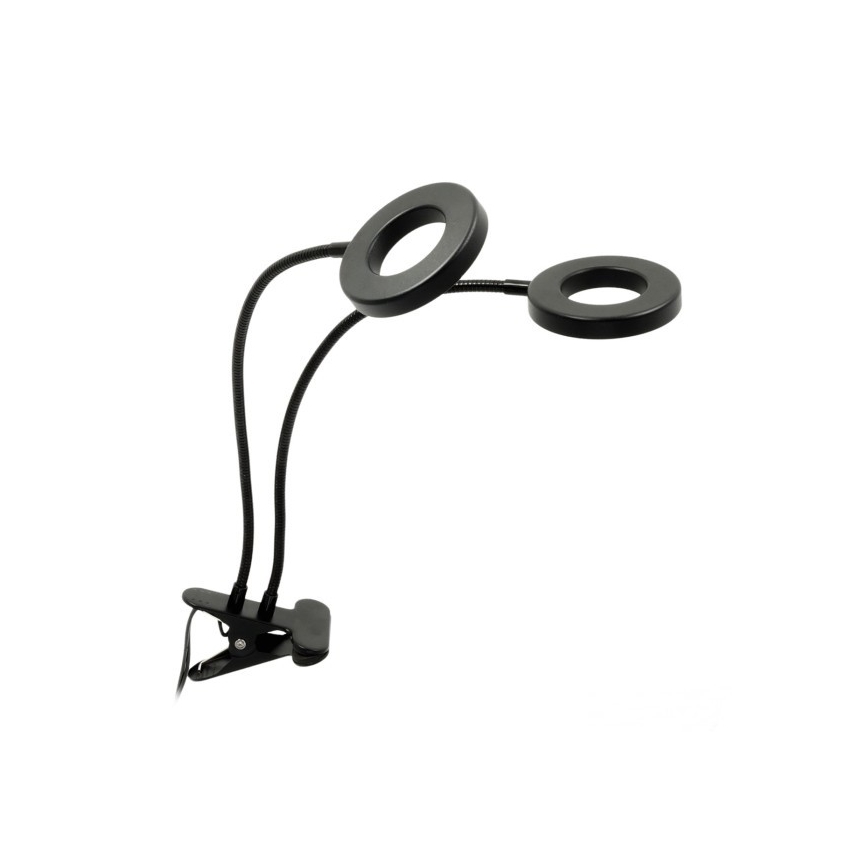 LED Pritemdomas lankstus Stalinis šviestuvas su segtuku augalams auginti VITARO 2xLED/4W/230V juoda