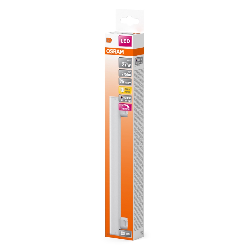LED Pritemdomas fluorescencinis vamzdis S14s/3W/230V 2700K 30 cm CRI 90 - Osram