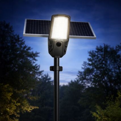 LED reguliuojamas gatvės šviestuvas su jutikliu ir saulės moduliu KOBRA LED/400W/3,2V 24000 mAh IP65 antracitas + nuotolinis valdymas