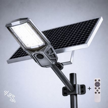 LED reguliuojamas gatvės šviestuvas su jutikliu ir saulės moduliu KOBRA LED/400W/3,2V 24000 mAh IP65 antracitas + nuotolinis valdymas