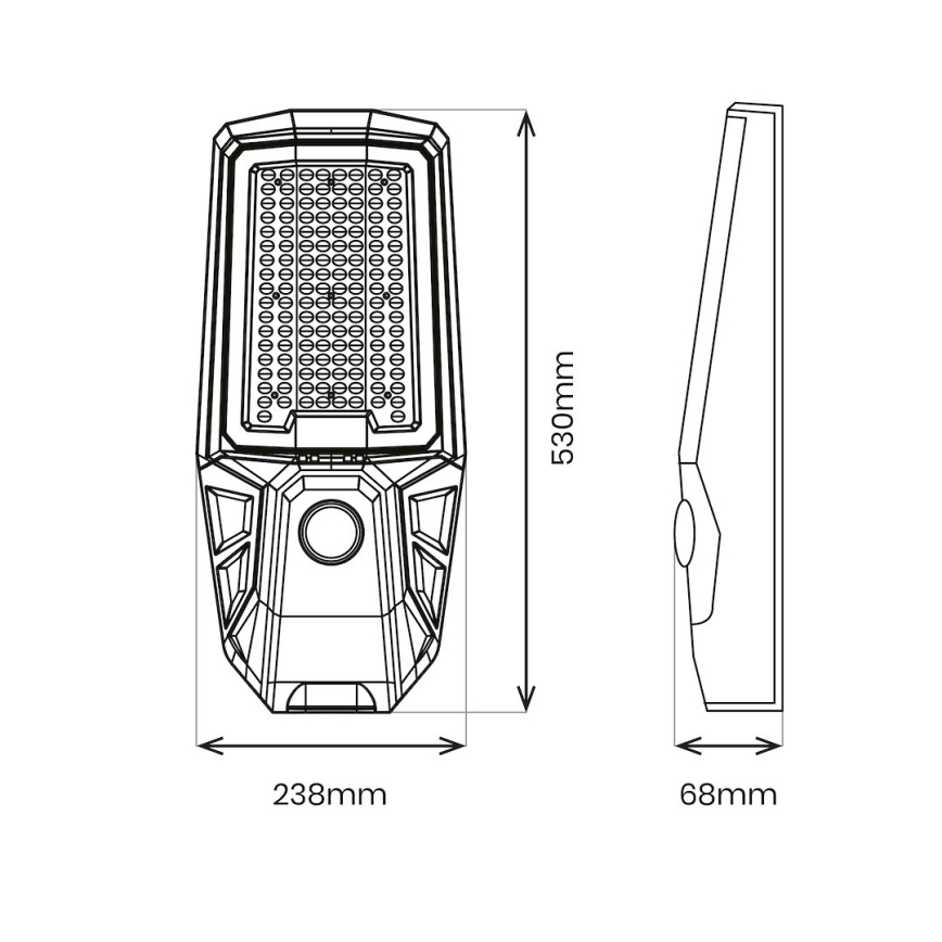 LED reguliuojamas gatvės šviestuvas su jutikliu ir saulės moduliu KOBRA LED/400W/3,2V 24000 mAh IP65 antracitas + nuotolinis valdymas