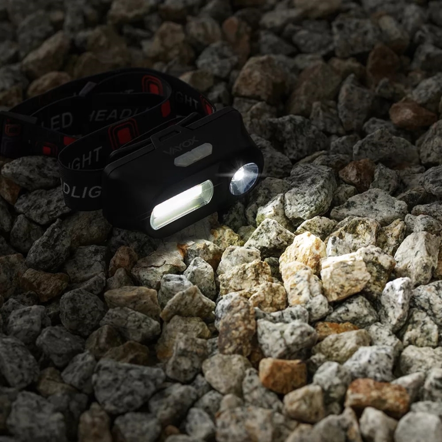 LED Pritemdomas įkraunamas galvos žibintas 2xLED/5V IP44 210 blizgus 2000 mAh