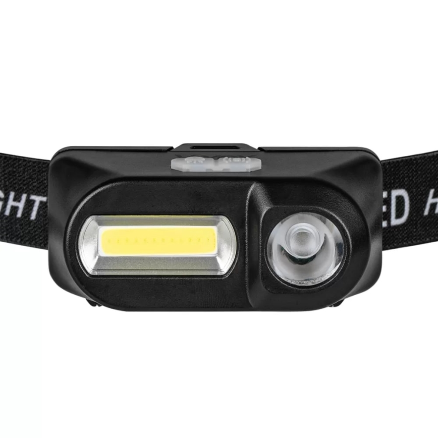 LED Pritemdomas įkraunamas galvos žibintas 2xLED/5V IP44 210 blizgus 2000 mAh