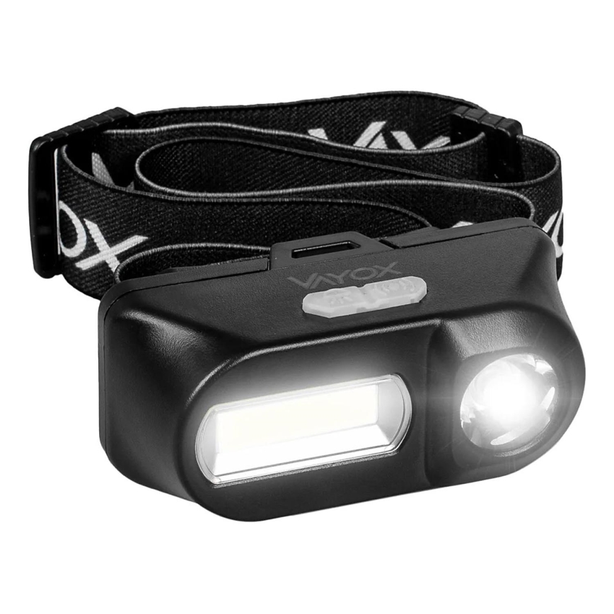 LED Pritemdomas įkraunamas galvos žibintas 2xLED/5V IPX4 250 blizgus 2000 mAh