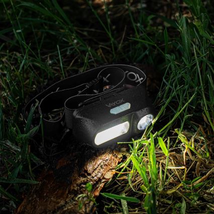 LED Pritemdomas įkraunamas galvos žibintas 2xLED/5V IPX4 250 blizgus 2000 mAh