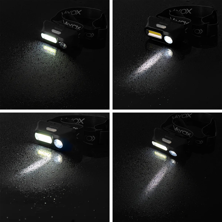 LED Pritemdomas įkraunamas galvos žibintas 2xLED/5V IPX4 250 blizgus 2000 mAh