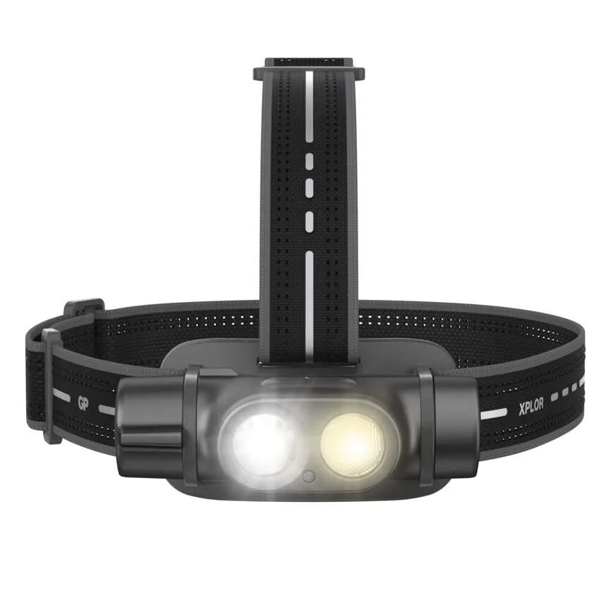 LED Pritemdomas įkraunamas galvos žibintas GP XPLOR PHR19 LED/1x18650/5V IPX8