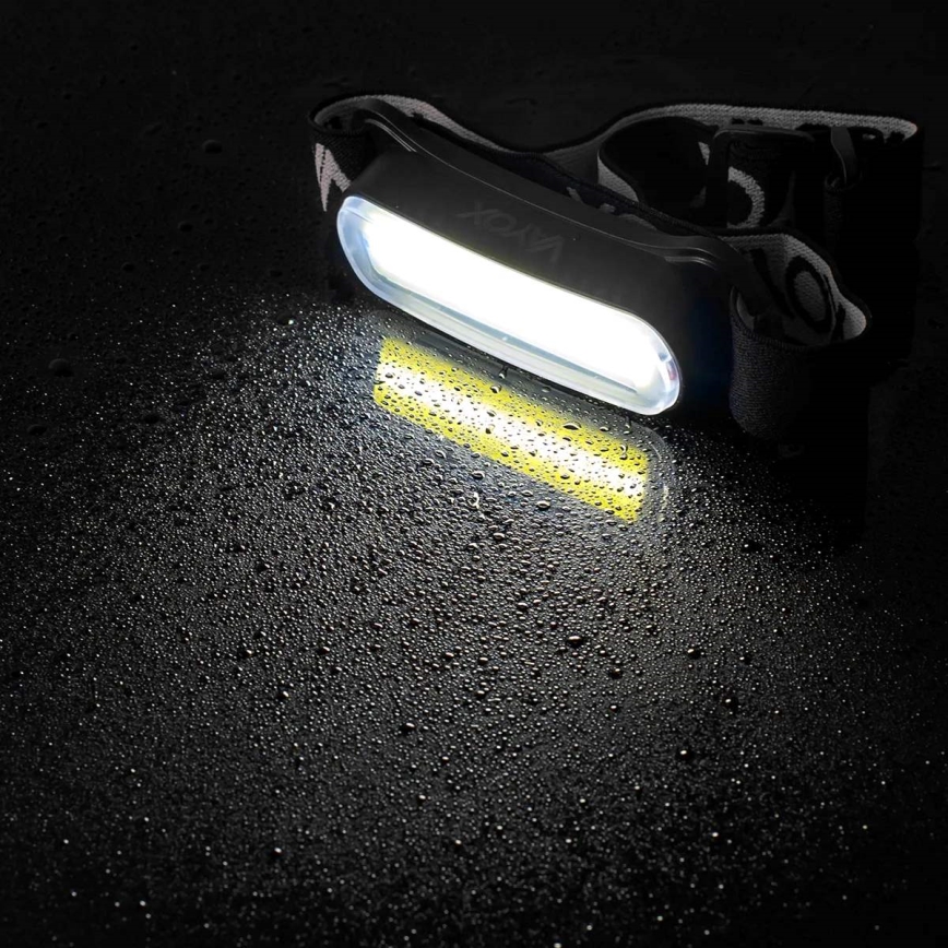 LED Pritemdomas įkraunamas galvos žibintas LED/5V IPX4 300 blizgus 1200 mAh