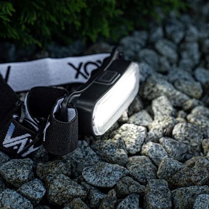 LED Pritemdomas įkraunamas galvos žibintas LED/5V IPX4 300 blizgus 1200 mAh