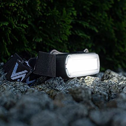 LED Pritemdomas įkraunamas galvos žibintas LED/5V IPX4 300 blizgus 1200 mAh