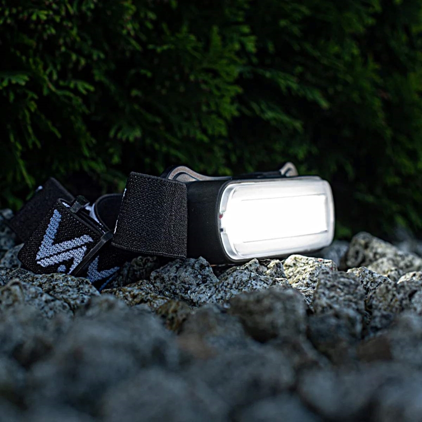 LED Pritemdomas įkraunamas galvos žibintas LED/5V IPX4 300 blizgus 1200 mAh