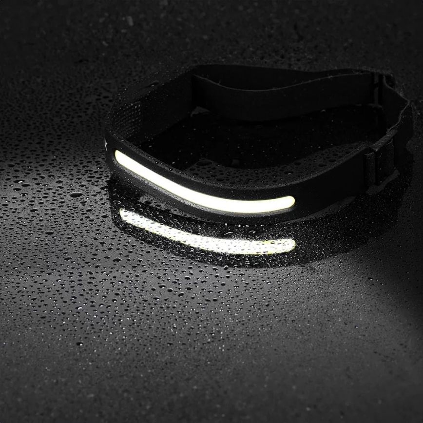 LED Pritemdomas reguliavimas įkraunamas galvos žibintas su jutikliu 2xLED/5V IP44 350 blizgus 1200 mAh