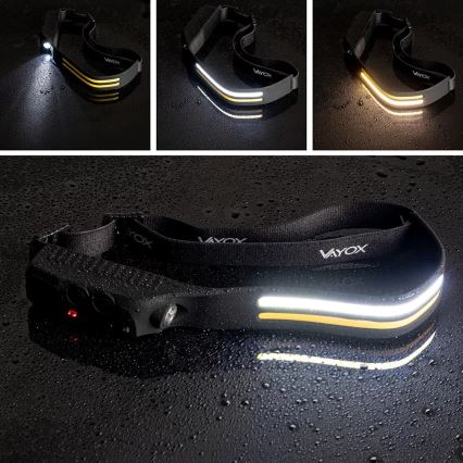 LED Pritemdomas įkraunamas galvos žibintas su jutikliu 3xLED/5V IP44 300 blizgus 1200 mAh