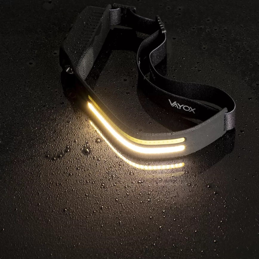 LED Pritemdomas įkraunamas galvos žibintas su jutikliu 3xLED/5V IP44 300 blizgus 1200 mAh