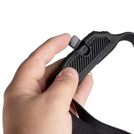 LED Pritemdomas įkraunamas galvos žibintas su jutikliu 3xLED/5V IP44 300 blizgus 1200 mAh