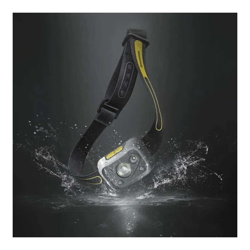 LED Pritemdomas įkraunamas galvos žibintas su jutikliu GP DISCOVERY CHW54 LED/3xAAA IPX5