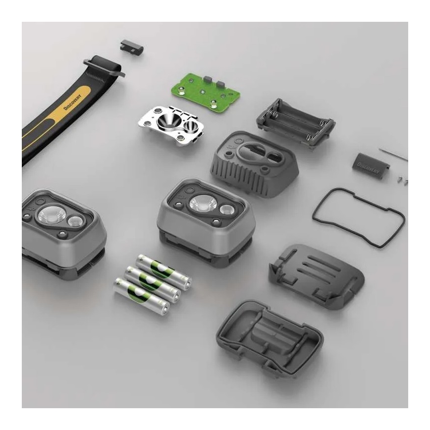 LED Pritemdomas įkraunamas galvos žibintas su jutikliu GP DISCOVERY CHW54 LED/3xAAA IPX5