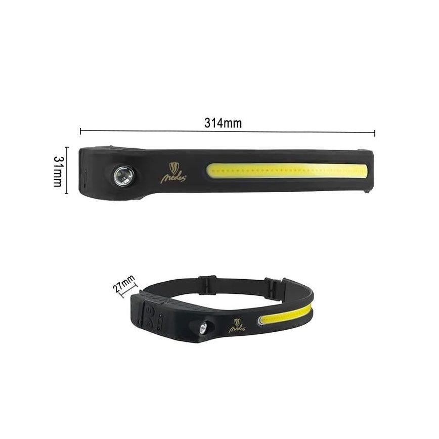 LED Pritemdomas įkraunamas galvos žibintas su jutikliu LED/8W/5V IP44 570 lm 2000 mAh