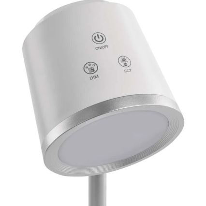 LED Pritemdomas įkraunamas stalinis šviestuvas 4in1 LED/6W/3,7V 3000K/4000K/6500K 1500mAh balta