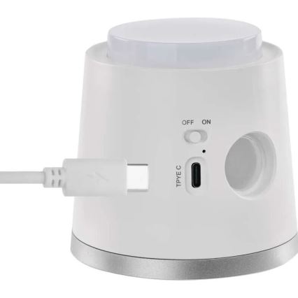 LED Pritemdomas įkraunamas stalinis šviestuvas 4in1 LED/6W/3,7V 3000K/4000K/6500K 1500mAh balta