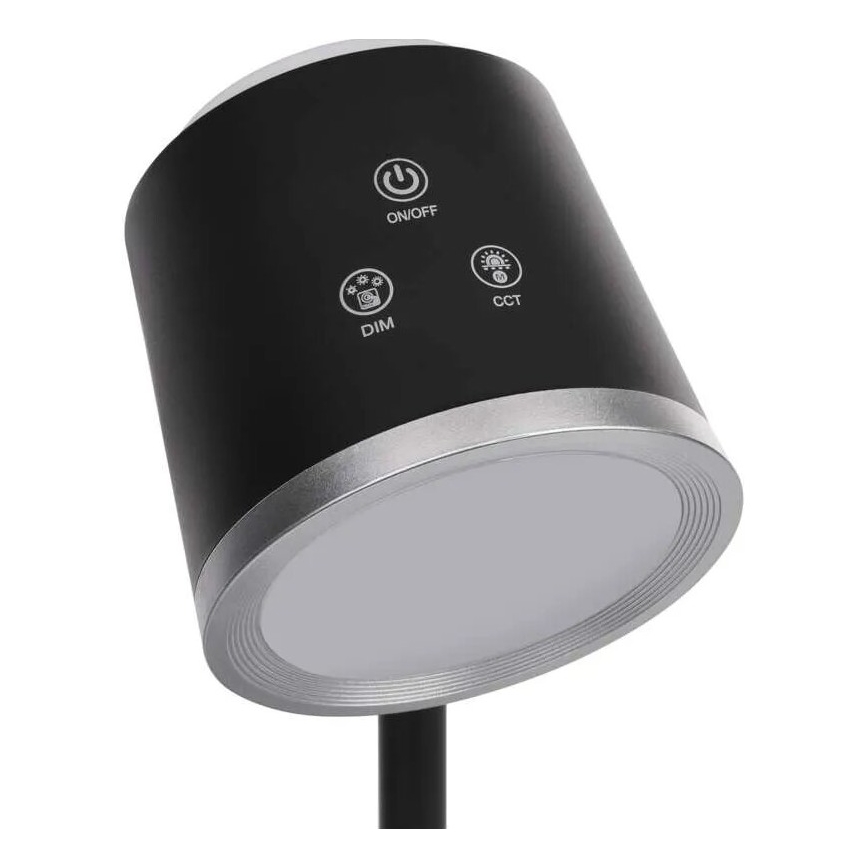 LED Pritemdomas įkraunamas stalinis šviestuvas 4in1 LED/6W/3,7V 3000K/4000K/6500K 1500mAh juoda