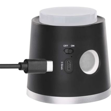LED Pritemdomas įkraunamas stalinis šviestuvas 4in1 LED/6W/3,7V 3000K/4000K/6500K 1500mAh juoda