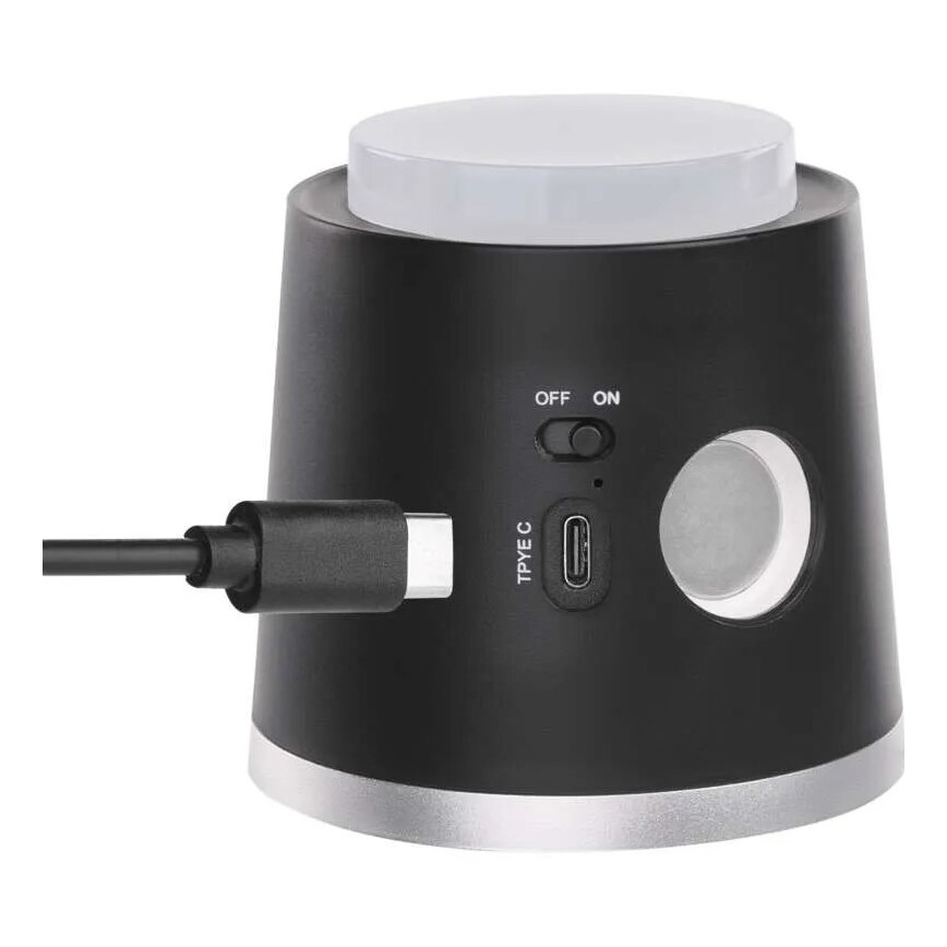LED Pritemdomas įkraunamas stalinis šviestuvas 4in1 LED/6W/3,7V 3000K/4000K/6500K 1500mAh juoda