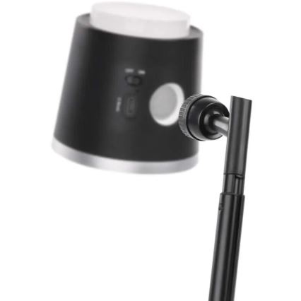 LED Pritemdomas įkraunamas stalinis šviestuvas 4in1 LED/6W/3,7V 3000K/4000K/6500K 1500mAh juoda
