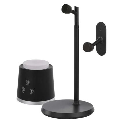 LED Pritemdomas įkraunamas stalinis šviestuvas 4in1 LED/6W/3,7V 3000K/4000K/6500K 1500mAh juoda