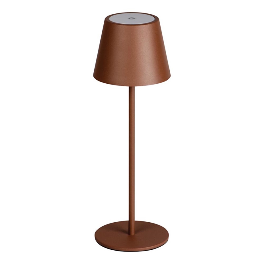 LED Pritemdomas įkraunamas stalinis šviestuvas INITA LED/1,2W/1800 mAh IP54 ruda