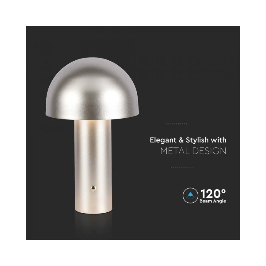 LED Pritemdoma įkraunama jutiklinė stalinė lempa LED/1W/5V 3000-6000K 1800 mAh auksas