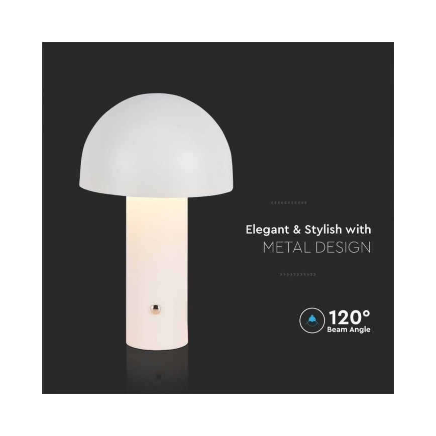 LED Pritemdoma įkraunama jutiklinė stalinė lempa LED/1W/5V 3000-6000K 1800 mAh balta