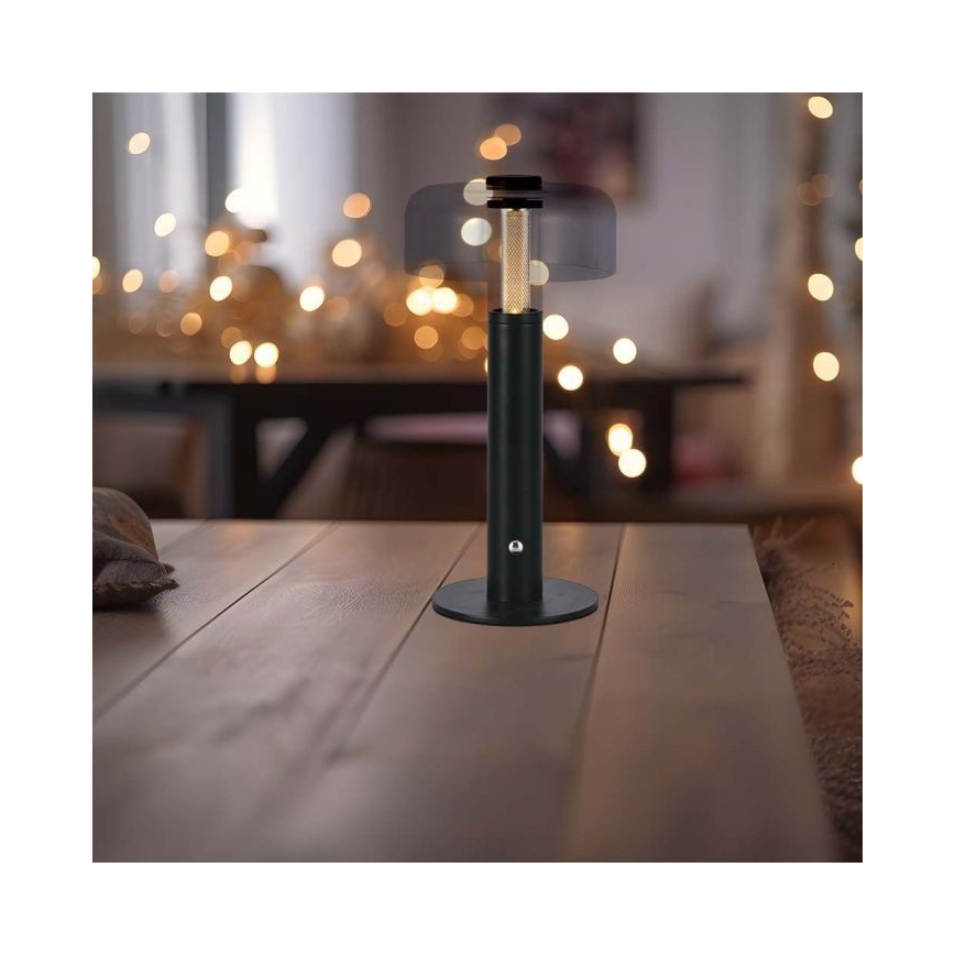 LED Pritemdoma įkraunama jutiklinė stalinė lempa LED/1W/5V 3000K 1800 mAh juoda