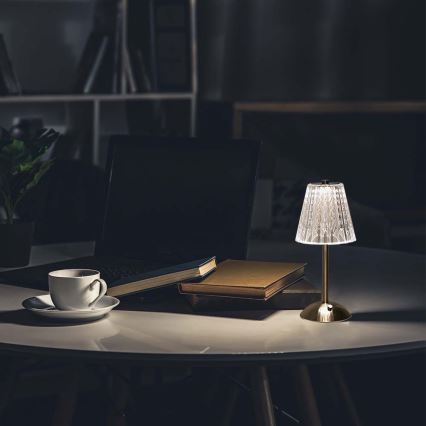LED Pritemdoma įkraunama jutiklinė stalinė lempa LED/2,4W/5V 3000-6000K 1800 mAh blizgus chromas