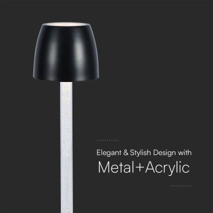 LED Pritemdoma įkraunama jutiklinė stalinė lempa LED/3W/5V 3000K 1800 mAh balta