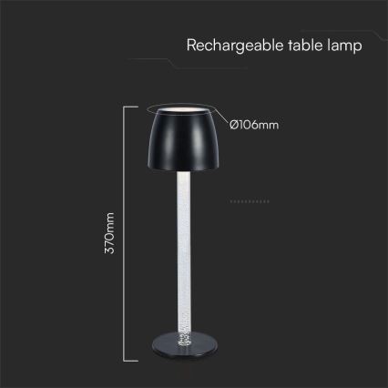 LED Pritemdoma įkraunama jutiklinė stalinė lempa LED/3W/5V 3000K 1800 mAh balta