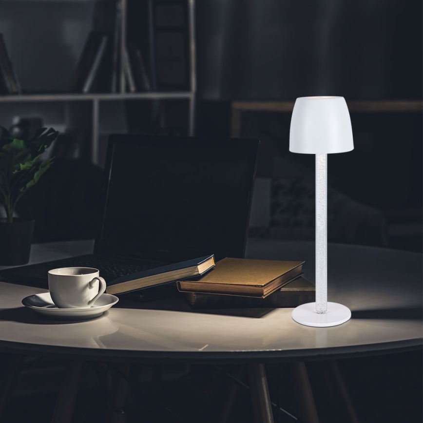 LED Pritemdoma įkraunama jutiklinė stalinė lempa LED/3W/5V 3000K 1800 mAh juoda