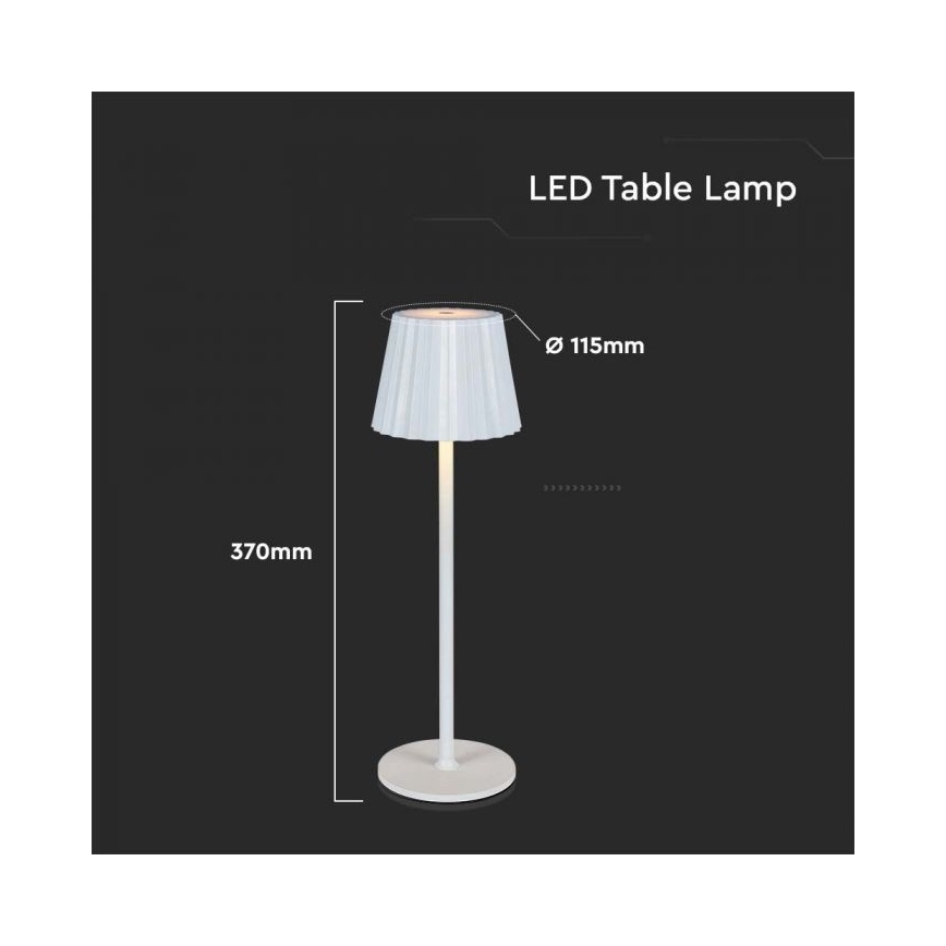 LED Pritemdoma įkraunama jutiklinė stalinė lempa LED/4W/5V 3000-6000K 1800 mAh balta