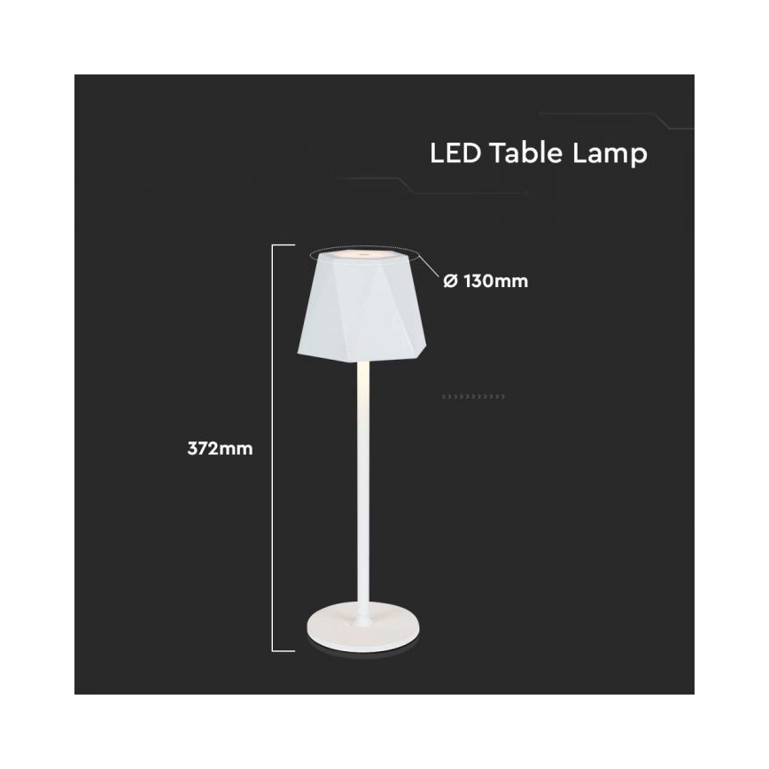 LED Pritemdoma įkraunama jutiklinė stalinė lempa LED/4W/5V 3000-6000K 1800 mAh balta