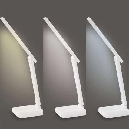 LED Pritemdomas įkraunamas stalinis šviestuvas LED/5W/3,7V 3000K/4000K/6500K 800mAh balta