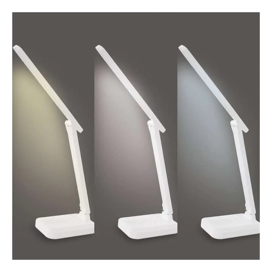 LED Pritemdomas įkraunamas stalinis šviestuvas LED/5W/3,7V 3000K/4000K/6500K 800mAh balta