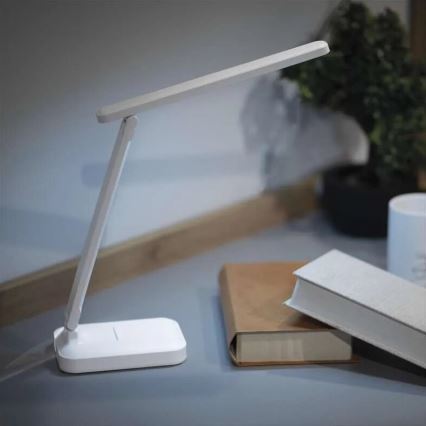 LED Pritemdomas įkraunamas stalinis šviestuvas LED/5W/3,7V 3000K/4000K/6500K 800mAh balta