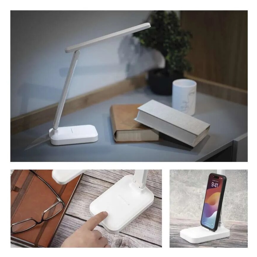 LED Pritemdomas įkraunamas stalinis šviestuvas LED/5W/3,7V 3000K/4000K/6500K 800mAh balta