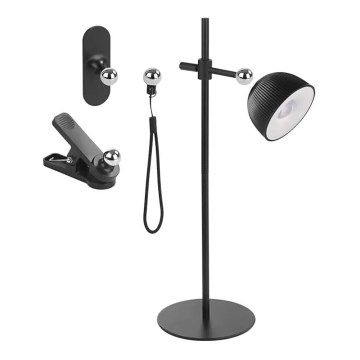 LED Pritemdomas įkraunamas stalinis šviestuvas magnetinis 4in1 LED/4,2W/3,7V 4000K 1200mAh juoda
