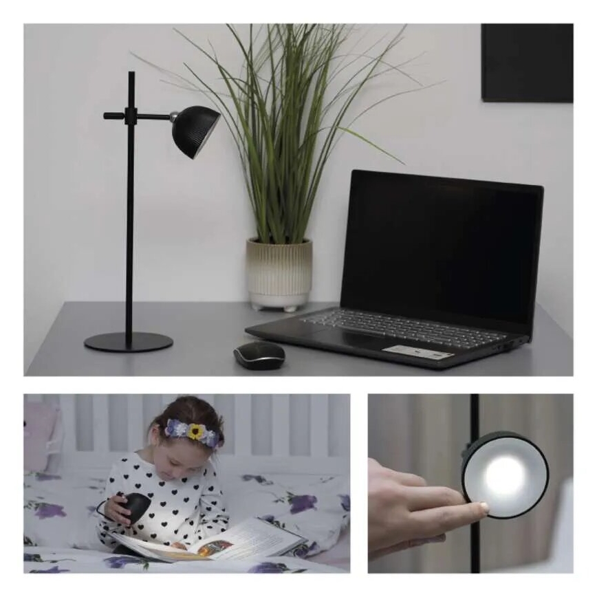 LED Pritemdomas įkraunamas stalinis šviestuvas magnetinis 4in1 LED/4,2W/3,7V 4000K 1200mAh juoda