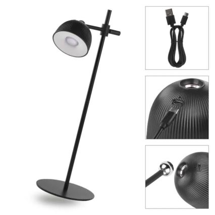 LED Pritemdomas įkraunamas stalinis šviestuvas magnetinis 4in1 LED/4,2W/3,7V 4000K 1200mAh juoda